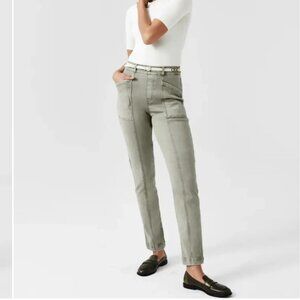 SPANX Stretch Twill Straight Leg Pant / Size S / Regular Length / Olive Color